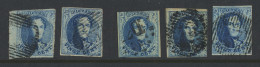 N° 7 20c. Blauw (5 Ex.), Voor De Specialist Plating, M/ntz - 1851-1857 Medaillen (6/8)