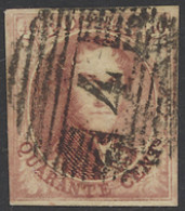 N° 8 40c. Karmijn Met P.4-Anvers, Volrandig Met Mooie Randen, Zm (OBP €125) - 1851-1857 Medaillen (6/8)