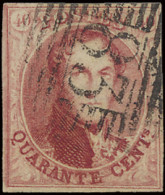 N° 8 40c. Karmijn, Volrandig Met P.83-Mons, Zm (OBP €125) - 1851-1857 Medaillen (6/8)