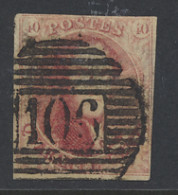 N° 8 40c. Karmijn, P.106-Sint-Truiden, Boven Ingesneden, Prachtige Stempel Voor Sint-Truiden, M/ntz (OBP €125) - 1851-1857 Medallions (6/8)