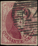 N° 8Aa 40c. Baksteenrood Met P.24-Bruxelles, Volrandig Met Mooie Boorden, Zeer Fris Exemplaar, Zm (OBP €130) - 1851-1857 Medaillen (6/8)