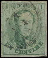 N° 9 1c. Groen, Volrandig, Zm (OBP €140) - 1858-1862 Medaillons (9/12)