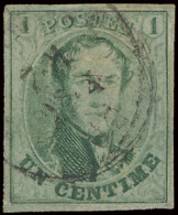 N° 9 1c. Groen, Volrandig, Zm (OBP €140) - 1858-1862 Medaillen (9/12)