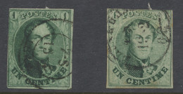 N° 9a En 9b-V2 Twee Kleurnuances Groen, N° 9b Heeft Balasse Variëteit 2 Verticale Lijnen In De Rechter Onderhoek (niet V - 1858-1862 Medaillons (9/12)