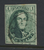 N° 9 1c. Groen, Met Dubbel Cirkel Afstempeling (OBP €140) - 1858-1862 Medaillen (9/12)