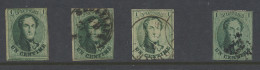 N° 9 1c. Groen, 4 Exemplaren, Alle Met Een Klein Gebrek, M/ntz (OBP €640) - 1858-1862 Medallions (9/12)