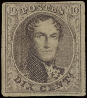 (*) N° 10A 10c. Bruin Met 3 Mooie Randen, Bovenaan Iets Korter, Maar Niet Ingesneden, Gom Niet Origineel, M/ntz (OBP €57 - 1858-1862 Medaillons (9/12)