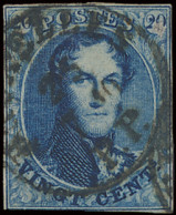 N° 11A 20c. Blauw, Met Drukwerkstempel Bruxelles PP, Komt Zelden Voor Op 20c., Zm/ntz - 1858-1862 Medallones (9/12)