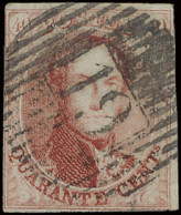 N° 12 40c. Vermiljoen, Volrandig Met Mooie Centrale Distributiestempel D.19-Givry, Zeer Zeldzaam, Zm (OBP €90 + COBA R) - 1858-1862 Médaillons (9/12)