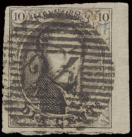 N° 6 Plaat II - Positie 20 - Volrandige Zegel Met Rechter Bladboord, P.24-Brussel, Zm - 1851-1857 Medallones (6/8)