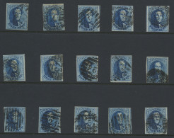 N° 11 20c. Blauw Plaat I - 15 Volrandige En Geplate Zegels, Zm - 1858-1862 Medaillen (9/12)