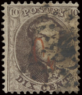 N° 14 Plaat III - Positie 221 - Tanding 13 ½ - Guillochin Opdruk In Rood, Zm - 1863-1864 Medaillen (13/16)