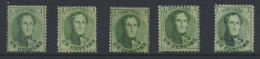 (*) N° 13A 1c. Groen (5x), Alle Met Mooie Griffen W.o. In Linkerboven Cirkel Van De 1, In De Marges Na Te Zien, Zm/ntz ( - 1863-1864 Medallions (13/16)