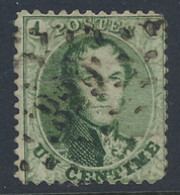 N° 13A 1c. Groen, Tanding 12 1/2 X 13 1/2, Puntstempel 329 St.-Trond, Kwaliteit Na Te Kijken, Maar Moeilijke Afstempelin - 1863-1864 Médaillons (13/16)