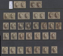 N° 14 10c. Bruin Met Verschillende Tandingen, 6 Paren En 22 Individuele Zegels, Met Perceptie, D.C., Puntstempel, Ntz, I - 1863-1864 Medallions (13/16)