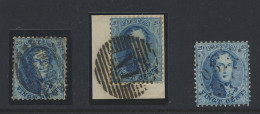 N° 14 20c. Blauw, Tanding 12 1/2, Balkenstempel NORD/8, NJ En Puntstempel 0.3, Zm (COBA +€10) - 1863-1864 Médaillons (13/16)