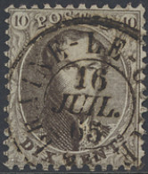 N° 14 10c. Bruin, Tanding 12 1/2 D.C.a Braine-le-Comte, Zm - 1863-1864 Médaillons (13/16)