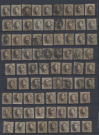 N° 14 10c. Bruin, +140 Zegels Met Verschillende Afstempelingen, 8-balkenstempels En Puntstempels, Zm/m/ntz - 1863-1864 Medaillons (13/16)