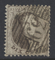 N° 14 10c. Bruin, P.39-Fleurus, Zeer Duidelijke Afstempeling, Zm (COBA +€12) - 1863-1864 Medaillen (13/16)