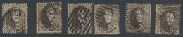 N° 14 10c. Bruin, Verschillende Tandingen Met Balkenstempel W.o. P.70 En P.75, Kwaliteit Nakijken, Zm/m/ntz - 1863-1864 Medaillen (13/16)