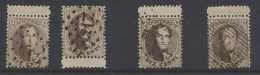 N° 14A 10c. Bruin Met Tanding 12 1/2 X 13 1/2, Driemaal Boven Het Tussenpaneel En Eenmalig Onder Het Tussenpaneel, Leuk  - 1863-1864 Medaillen (13/16)