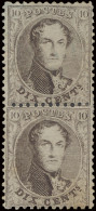 N° 14A 10c. Bruin, Rechtopstaand Paar, Kleine Steun Aangebracht Op Keerzijde Bij De Tanding Rechts, Zm (OBP +€125) - 1863-1864 Medaillons (13/16)