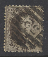 N° 14A 10c. Bruin, Tanding 12 1/2 X 13 1/2, P.32-Diest (8-balkenstempel), Zm (COBA €20) - 1863-1864 Médaillons (13/16)