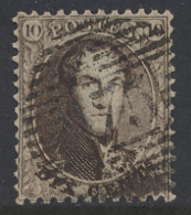 N° 14A 10c. Bruin, Tanding 12 1/2 X 13 1/2, P.175-Ensival, Mooie Centrale Stempel, Zm (COBA +€12) - 1863-1864 Medaillons (13/16)