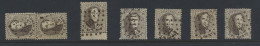 N° 14B 10c. Bruin, Tanding 14 1/2, 7 Ex. (w.o. 1 Paar En 1 Bladboord), Alle Puntstempels, Zm - 1863-1864 Médaillons (13/16)