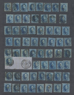 N° 15 20c. Blauw, Meerdere Tandingen, Met Balk En Puntstempels, Voor Plating En Variëteiten, Voor De Specialist (+230 Ex - 1863-1864 Medaillons (13/16)