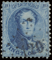 N° 15 20c. Blauw, Afstempeling Puntstempel 120 Esemael, Twee Kortere Tanden, Zm/ntz (COBA €75) - 1863-1864 Médaillons (13/16)