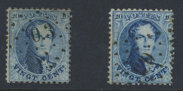 N° 15A 20c. Blauw, Tanding 12 1/2 X 13 1/2, Ambulant O.3, 2 Maal Centrale Afstempeling, Maar Met Kleine Gebreken, Zm (CO - 1863-1864 Medallions (13/16)
