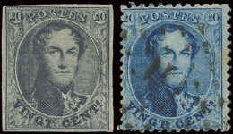 N° 15A 20c. Blauw, Tanding 12 1/2 X 13 1/2 En Herdruk Van 1929, Beide Dezelfde Positie Van De Plaat, Namelijk 110, Prach - 1863-1864 Médaillons (13/16)