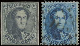 N° 15A 20c. Blauw, Tanding 12 1/2 X 13 1/2 En Herdruk Van 1929, Beide Dezelfde Positie Van De Plaat, Namelijk 110, Prach - 1863-1864 Medaillen (13/16)