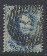 N° 15A 20c. Blauw, Tanding 12 1/2 X 13 1/2, P.115-Thielt, Lichte Doch Goed Leesbare Zegel, Voor De Specialist, Zm (COBA  - 1863-1864 Médaillons (13/16)