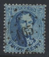 N° 15A 20c. Blauw, Tanding 12 1/2 X 13 1/2, Puntstempel 165 Hamme, Mooie Centrale Afstempeling, Zm (COBA +€15) - 1863-1864 Medallions (13/16)