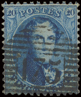 N° 15A 20c. Blauw, Tanding 12 1/2 X 13 1/2, P.175-Ensival, Voor De Stempelverzamelaar, Zm (COBA +€15) - 1863-1864 Medaillen (13/16)