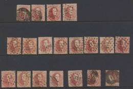 N° 16 40c. Karmijnroze, 19 Ex. Met Balk En Puntstempels, Mooi Plaatmateriaal, Zm (OBP €760) - 1863-1864 Medaillons (13/16)