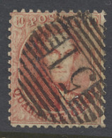 N° 16 40c. Karmijnroze, Tanding 12 1/2, P.51-Grammont, Zm (OBP €40 + COBA €15) - 1863-1864 Medaglioni (13/16)