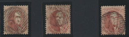 N° 16A 40c. Karmijnroze, Tanding 12 1/2 X 13 1/2, W.o. P.25, P.64 (3 Exemplaren), Zm/m (OBP €120) - 1863-1864 Medallones (13/16)