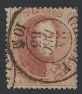 N° 16B 40c. Karmijnroze, Tanding 14 1/2 Met D.C. Chimay 24/12/1865, Zm/m - 1863-1864 Medaillons (13/16)