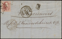 1865 N° 16 40c. Karmijnroze Op Brief Van Anvers Met Puntstempel N1 En D.C.a NORD1-ANVERS, Dd. 25/8/1865, PD In Kastje Na - 1863-1864 Medallones (13/16)