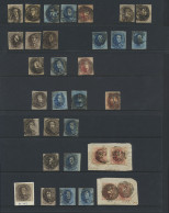 Tussen N° 6/12, Kleine Samenstelling (32 Zegels) W.o. Enkele Met Boorden En 1 Paar, Hoofdkantoren P. 4, P.24, P.45 En P. - 1849-1865 Medallions (Other)