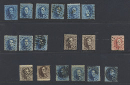 N° 14 (4x), 15 (13x) En 16 (1x) Vele Met Verschoven Druk, Enkele Afstempelingen, Zm/m/ntz - 1849-1865 Médaillons (Autres)