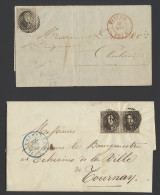 Ongetande Medaillons In Lotje Brieven Binnenland (12 Stuks) Enkele Leuke Brieven, Zm/m/ntz - 1849-1865 Medallions (Other)