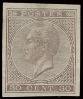 N° 19 30c. Bisterbruin, Herdruk Uitgesneden, Zm (OBP €21) - 1865-1866 Profil Gauche