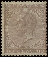 (**) N° 19 30c. Donkerbruin, Hergomd En Hersteld Van Een Schaarinsnijding Rechts Midden, Mooi Van Uitzicht, M/ntz (OBP € - 1865-1866 Perfil Izquierdo