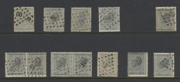 N° 17 (4 Ex.) En 17A (8 Ex., Waaronder 2 Paren, I Ex. Zonder Gom), Leuk Geheel Voor De Plating, Zm/m/ntz - 1865-1866 Profiel Links