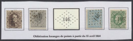 N° 17, 18, 14 En 30 Met Puntstempel GERPINNE, Zm (COBA €54) - 1865-1866 Profil Gauche