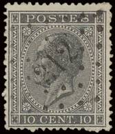 N° 17A 10c. Grijs, Puntstempel 256 Morialmé, Lichte Stempel, Doch Goed Leesbaar, Zm/m (COBA €25) - 1865-1866 Profil Gauche